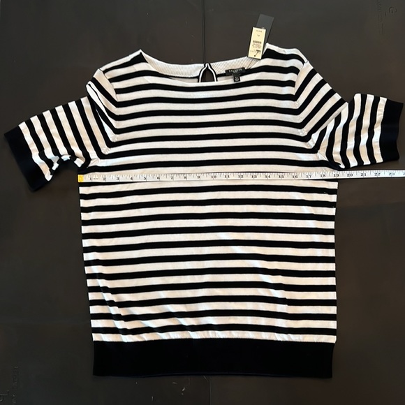 🎉Host Pick🎉Talbots Womens Black & White Lightweight Sweater Size Petite Large - Picture 4 of 10